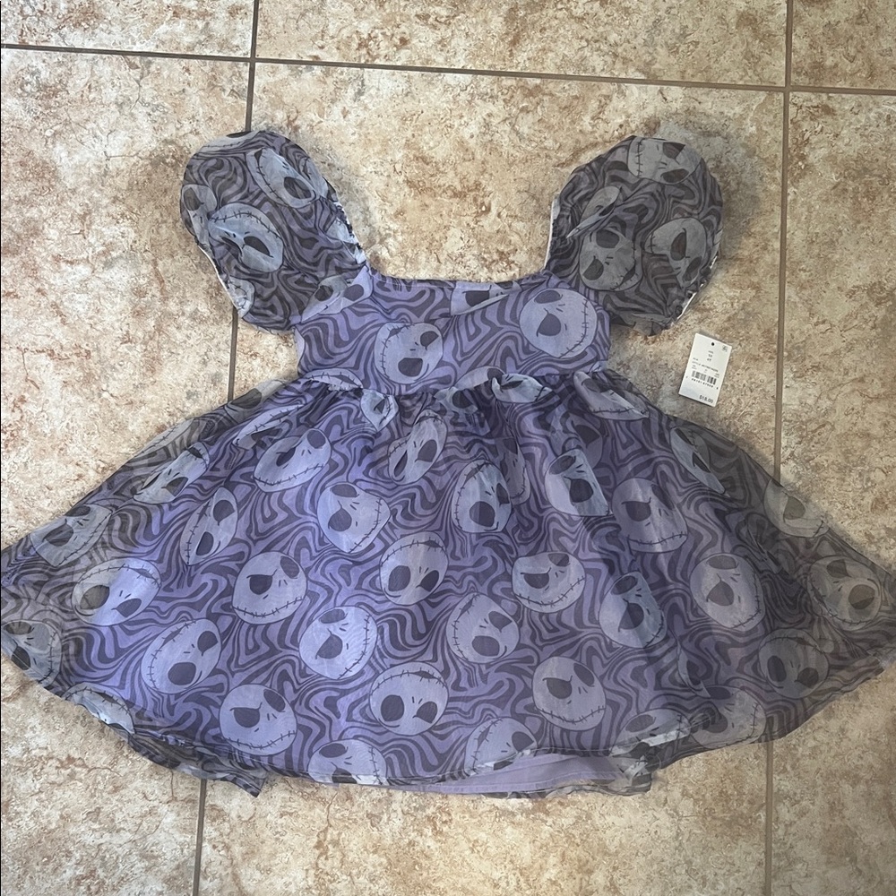 NWT Girls Jack Skellington Puff Dress
